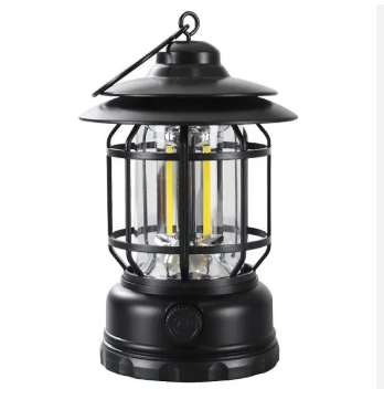 Multifunctional Camping Lamp Rechargeable Stepless Dimming Handheld LED Vintage Portable Lantern