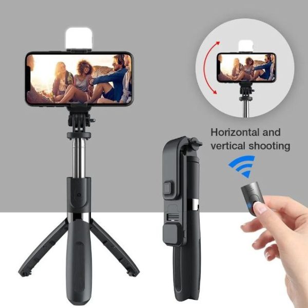 Q07 Selfie Stick Tripod Stand with LED Flash light