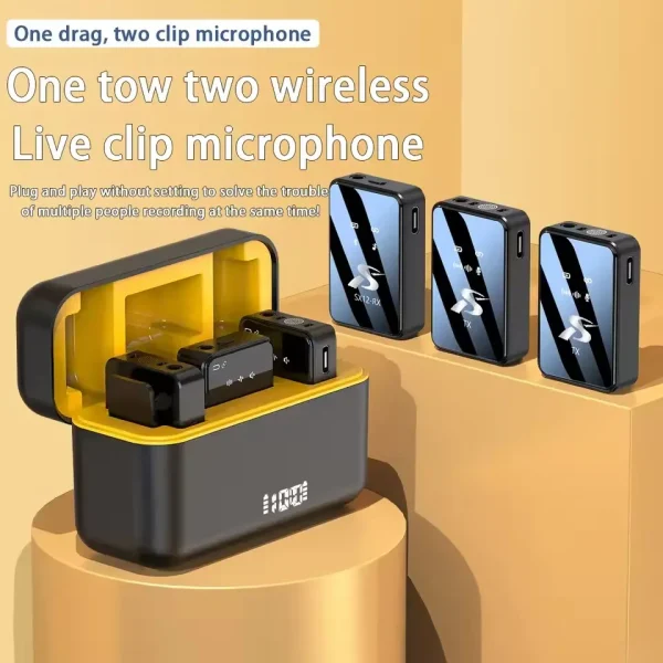 SX12 Wireless Lavalier Microphone with Charging Case
