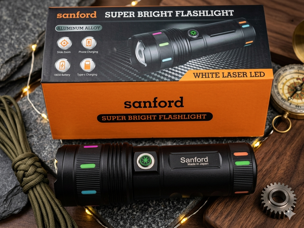 Sanford Super Bright Flashlight 18650mAh