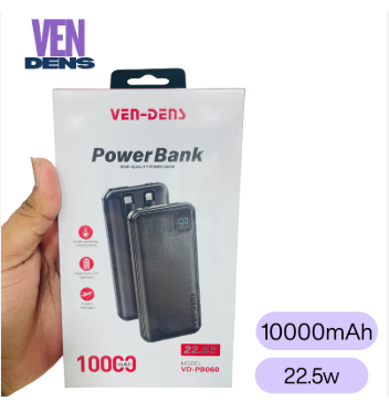 VEN-DENS 10000mah Power Bank 22.5W ( Without Cable )