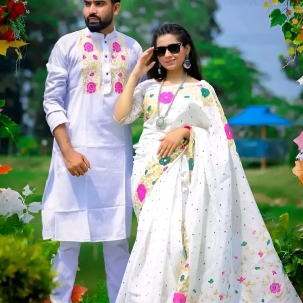 শাড়ি পাঞ্জাবি কাপল সেট